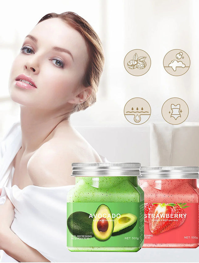 Exfoliante Corporal 350ML, Sal Marina + Polvo Cáscara Nuez Natural, Sin Aditivos, Exfolia & Hidrata, Piel Suave Radiante, Perfume Largo ¡Favorito en México