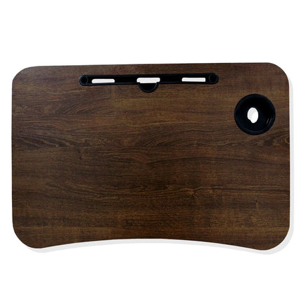 Escritorio para Ordenador, Soporte para Laptop, Tablet con Portavasos/Cajón de Almacenamiento | Mesa Multifuncional para Cama, Sofa Cama Plegable | Bandeja Desayunador de Madera