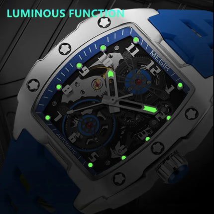 Reloj Mecánico MEGIR para Hombre – Estilo de Lujo con Movimiento Automático y Diseño Esqueleto