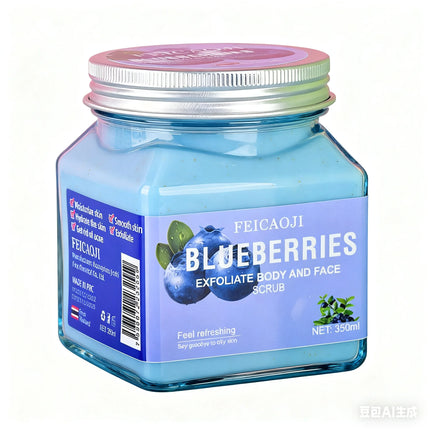 Exfoliante Corporal 350ML, Sal Marina + Polvo Cáscara Nuez Natural, Sin Aditivos, Exfolia & Hidrata, Piel Suave Radiante, Perfume Largo ¡Favorito en México