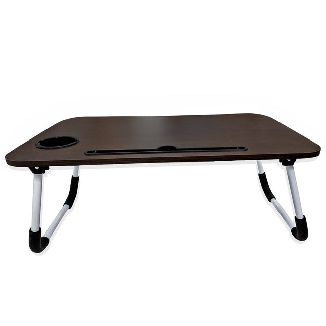 Escritorio para Ordenador, Soporte para Laptop, Tablet con Portavasos/Cajón de Almacenamiento | Mesa Multifuncional para Cama, Sofa Cama Plegable | Bandeja Desayunador de Madera