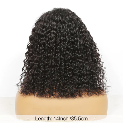 Peluca con diadema de onda profunda, pelucas de cabello humano rizado Bob para mujeres, pelucas Bobo de cabello 100% Real, pelucas hechas a máquina, cabello negro Natural