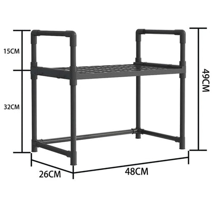 Microwave Shelf Shelf Organizer Above Micronhonda with Multipurpose Rack Hooks with 2/3 Levels 48cm Width: Ideal for Kitchen, Bathroom, Office and Storage in Resistant Stainless Steel Tube