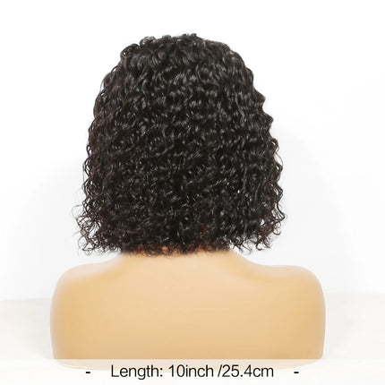 Peluca con diadema de onda profunda, pelucas de cabello humano rizado Bob para mujeres, pelucas Bobo de cabello 100% Real, pelucas hechas a máquina, cabello negro Natural