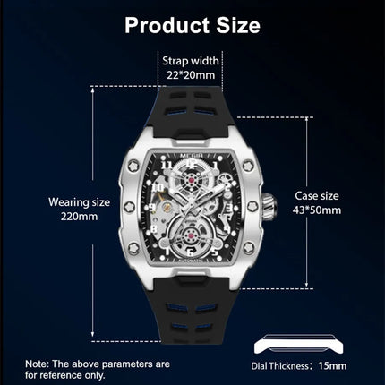 Reloj Mecánico MEGIR para Hombre – Estilo de Lujo con Movimiento Automático y Diseño Esqueleto