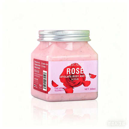 Exfoliante Corporal 350ML, Sal Marina + Polvo Cáscara Nuez Natural, Sin Aditivos, Exfolia & Hidrata, Piel Suave Radiante, Perfume Largo ¡Favorito en México