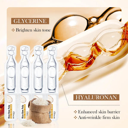 Suero Facial de pulpa de arroz blanco crudo, hidratante Facial, reparador de arrugas, manchas oscuras, antienvejecimiento, cuidado de la piel