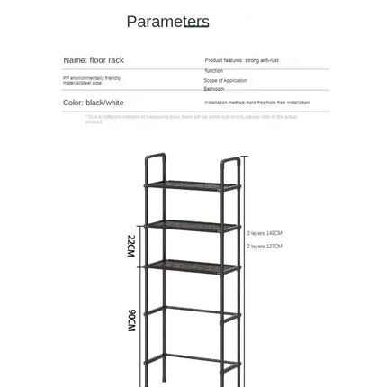 Estante para Ahorro de Espacio para Baño, 3 niveles