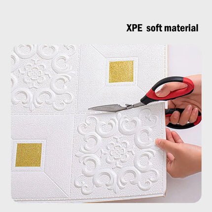 Papel Tapiz de Techo 3D de Gran Tamaño – 10 Piezas de 70x70cm, Efecto Ladrillo, Impermeable y Autoadhesivo de Espuma