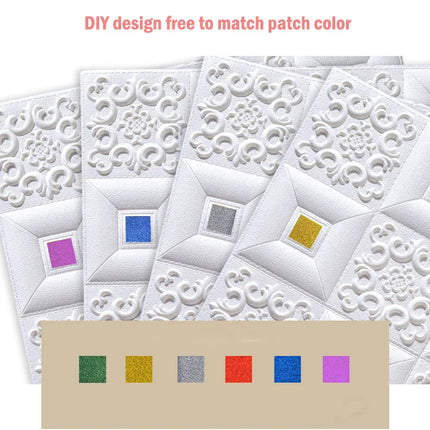 Papel Tapiz de Techo 3D de Gran Tamaño – 10 Piezas de 70x70cm, Efecto Ladrillo, Impermeable y Autoadhesivo de Espuma