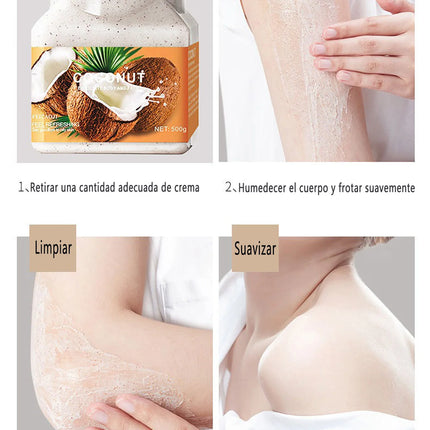 Exfoliante Corporal 350ML, Sal Marina + Polvo Cáscara Nuez Natural, Sin Aditivos, Exfolia & Hidrata, Piel Suave Radiante, Perfume Largo ¡Favorito en México