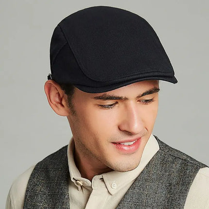 Gorra de hiedra británica para hombre, boina de ocio de primavera y verano con cabeza grande a la moda, sombrero de vendedor de periódicos de algodón sólido para hombre de 55-60cm