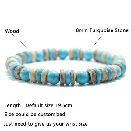 Pulsera de cuentas de madera Vintage para hombre, brazalete de piedra de obsidiana de Lava Natural, joyería de oración para meditación y Yoga, pulsera de ojo de tigre para hombre