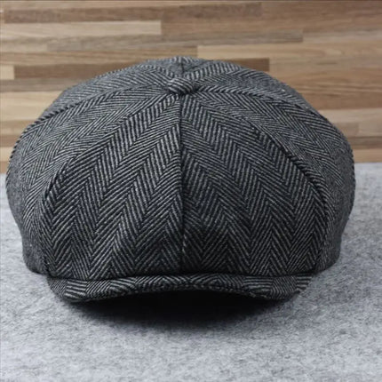 Gorro de hiedra de talla grande para hombre, gorro de cabeza grande para primavera, verano y otoño, boina de lana, gorros planos de fieltro para invierno, 55-58cm, 59-61cm