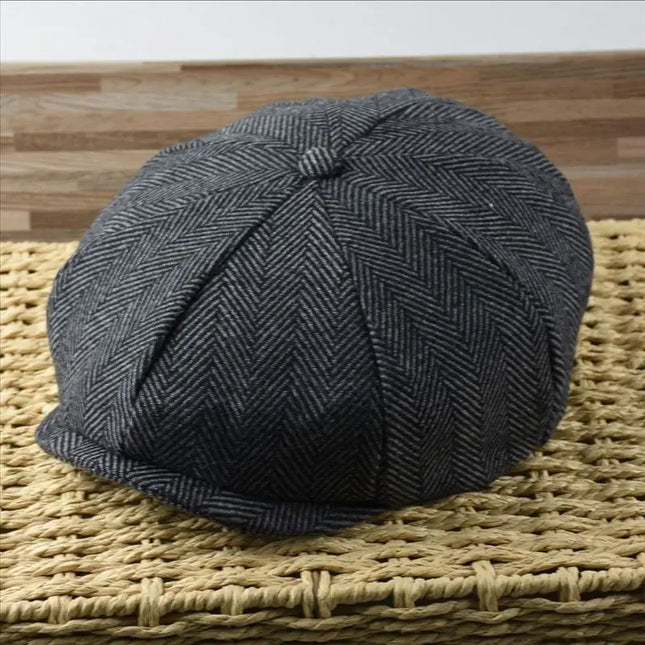 Gorro de hiedra de talla grande para hombre, gorro de cabeza grande para primavera, verano y otoño, boina de lana, gorros planos de fieltro para invierno, 55-58cm, 59-61cm