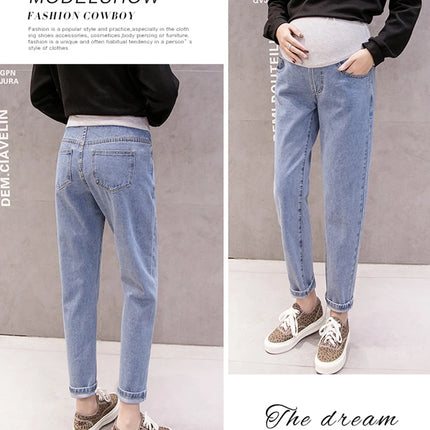 Pantalones abdominales para embarazo, pantalones vaqueros para novio, pantalones de maternidad para mujeres embarazadas, ropa, pantalones de cintura alta, pantalones vaqueros sueltos