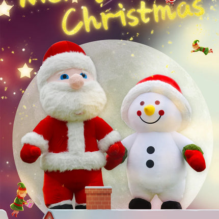 SAYGO-Disfraz inflable de Papá Noel, muñeco de nieve, mascota, disfraz de adulto, disfraz de mascota kawaii para fiesta de Navidad, disfraces de Carnaval