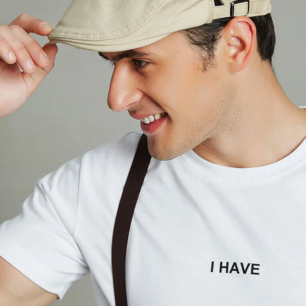 Gorra de hiedra británica para hombre, boina de ocio de primavera y verano con cabeza grande a la moda, sombrero de vendedor de periódicos de algodón sólido para hombre de 55-60cm