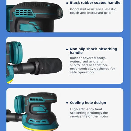 Hot Sale Brushless Lithium Electric Portable Power Tools 125mm Electric Sander for Wood