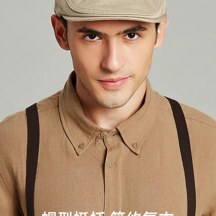 Gorra de hiedra británica para hombre, boina de ocio de primavera y verano con cabeza grande a la moda, sombrero de vendedor de periódicos de algodón sólido para hombre de 55-60cm