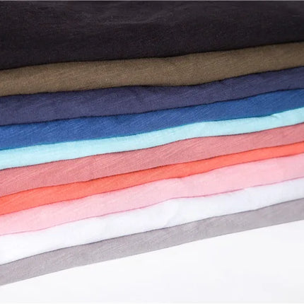 Camiseta 100% de algodón para hombre, camisetas finas informales suaves para Fitness, ropa para el hogar para hombre, camiseta sólida de manga corta con cuello redondo para hombre