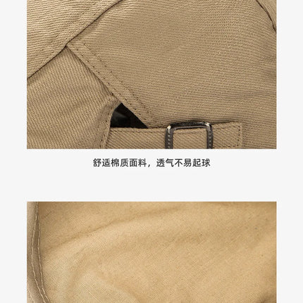 Gorra de hiedra británica para hombre, boina de ocio de primavera y verano con cabeza grande a la moda, sombrero de vendedor de periódicos de algodón sólido para hombre de 55-60cm