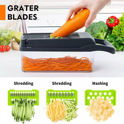 Multifunctional Vegetable Chopper Handle Food Grate Food Chopper Vegetable Slicer Dicer Cut 14/16 in 1 Kitchen Items Cocina