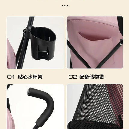 Cochecito para perros y gatos, cochecito de bebé de peluche para perros y gatos, ligero y plegable para perros pequeños al salir