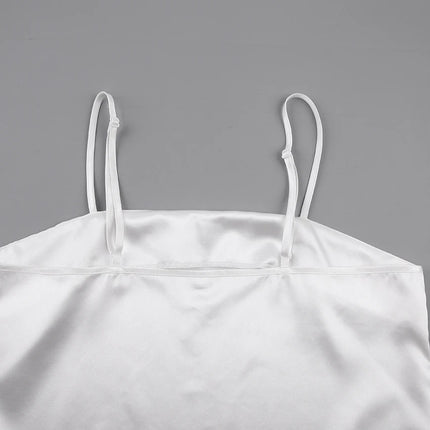 Pijamas de satén con plumas para mujer, conjuntos de ropa de dormir con pantalones, traje para casa con tirantes finos negros, trajes de pantalón blanco 2022