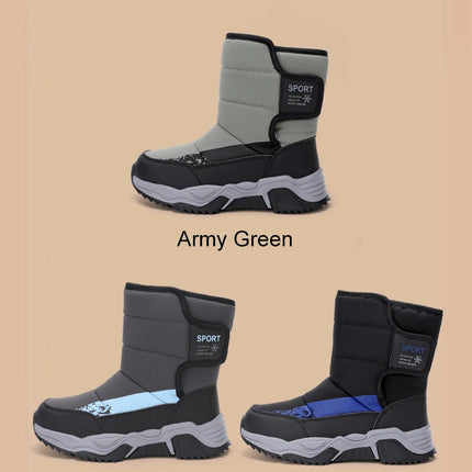 Botas de nieve para exteriores para niños, zapatos deportivos cómodos y cálidos de alta calidad, botas de algodón a la moda, zapatos de felpa antideslizantes para Otoño e Invierno