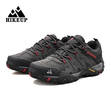 Zapatos de senderismo HIKEUP para hombre, zapatos de exterior de piel de ante, zapatillas tácticas resistentes al desgaste para senderismo, caminar y cazar