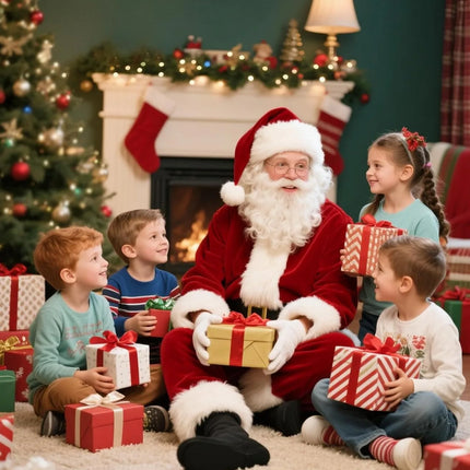 Disfraces de Navidad - Disfraz de Papá Noel para Hombres Mujeres Adultos - 9 piezas. Traje de traje de Papá Noel de lujo