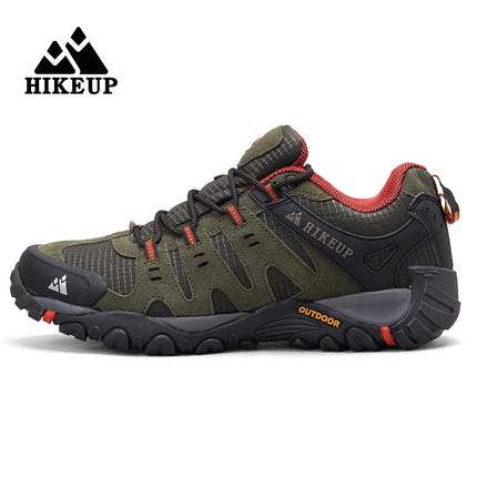 Zapatos de senderismo HIKEUP para hombre, zapatos de exterior de piel de ante, zapatillas tácticas resistentes al desgaste para senderismo, caminar y cazar