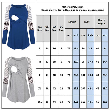 Blusa de lactancia de manga larga de maternidad para mujer, Tops de Color Patchwork para lactancia