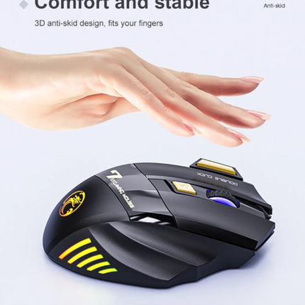 GW 2,4G y ratón inalámbrico Bluetooth luz de respiración recargable silenciosa 7 teclas DPI Sensor óptico ajustable ratón juego Oficina