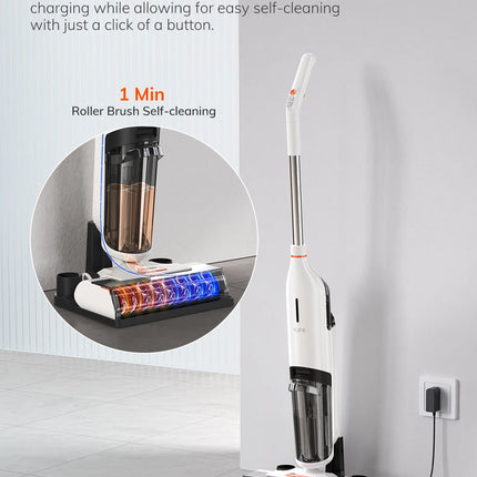 ILIFE W90 Robot de fregona de lavado inteligente inalámbrico para limpieza en seco y húmedo, succión de 5500Pa, autolimpieza de 1 minuto, tanque de agua doble grande