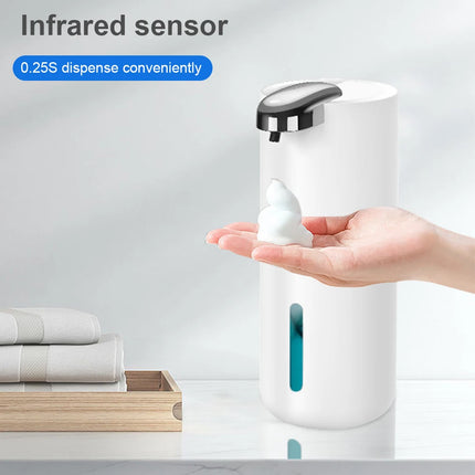 Dispensador Automático de Jabón sin Contacto de 380 ml – Sensor Infrarrojo y Carga USB para Baño y Cocina