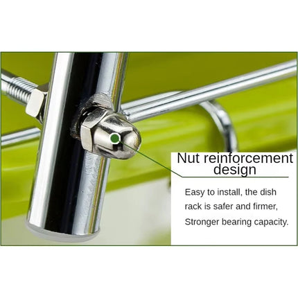 Heavy Duty 2-Layer S-Shaped Stainless Steel Dish Dryer, with Cup-Shaped Drain, Space-Saving Curved Design and Top and Bottom Countertop, Dishwasher Safe, Anti-Rust, Easy to Clean (40X25X36Cm)