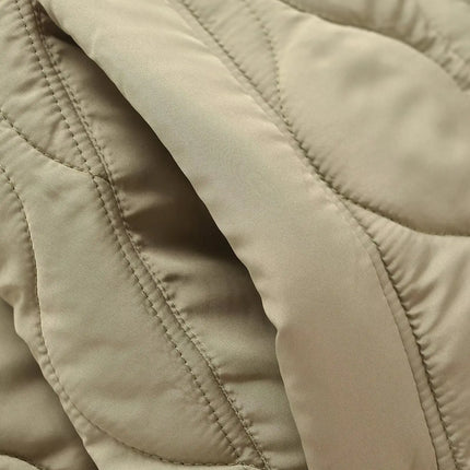 Otoño e Invierno nueva chaqueta holgada acolchada de algodón de manga larga con capucha y cordón para mujer