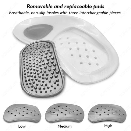 UAPKME-medias plantillas ortopédicas para zapatos, masajeador de pies extraíble, almohadilla para zapatos, alivia el dolor del arco del pie, accesorios para el cuidado de los pies, 1 Juego