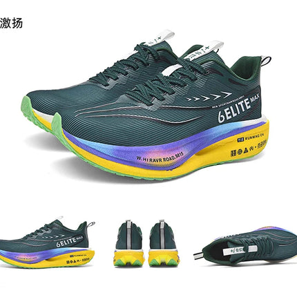 Zapatillas fluorescentes para correr CarbonBoard Marathon, deportivas para hombre, transpirables, cómodas zapatillas deportivas para mujer, suaves y resistentes al desgaste