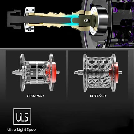 Haibo 25/23 nuevo ARISE AIR/ELITE AMC + carrete De Pesca De Baitcasting De fibra De carbono HandIe 11B + 1RB Carretilha De Pesca De fundición larga