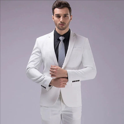Trajes para hombre elegante boda 2 piezas conjunto chaquetas pantalones Blazers traje Formal ajustado moda negocios clásico 2025 disfraz