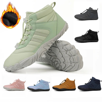 Zapatos impermeables de invierno para hombre y mujer, botas de nieve de algodón, cálidas, forradas de piel, Unisex, para caminar, senderismo y al aire libre