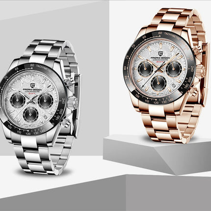 Relojes de cuarzo V2 PAGANI DESIGN de 40mm para hombre, cronógrafo Retro de zafiro, reloj resistente al agua de acero inoxidable, reloj Masculino