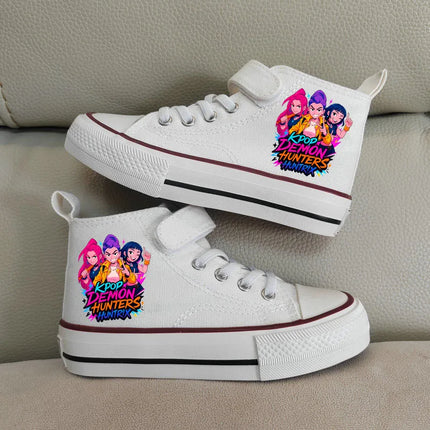 Zapatos de lona para niños, zapatillas altas Kpop Demon Hunter para niñas, zapatillas deportivas transpirables para niños, zapatillas de tenis para correr para estudiantes