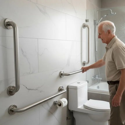 Reposabrazos de Acero Inoxidable – Alta Resistencia, Antioxidante y Fácil de Instalar para Baño, Hogar u Hospital