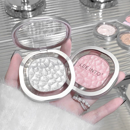 LEEINTO polvo nacarado brillante de alto brillo que ilumina el disco de sombra de ojos de maquillaje