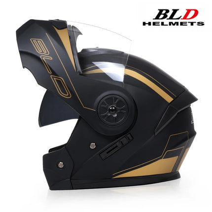 BLD Casco de Motocicleta Modular para Hombre y Mujer, Doble Lente, Abatible Hacia Arriba, Casco de Motocross de Alta Seguridad y Estilo Personalizado