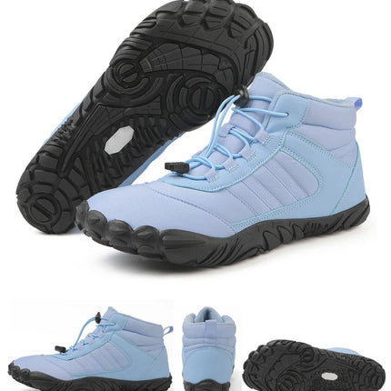 Zapatos impermeables de invierno para hombre y mujer, botas de nieve de algodón, cálidas, forradas de piel, Unisex, para caminar, senderismo y al aire libre